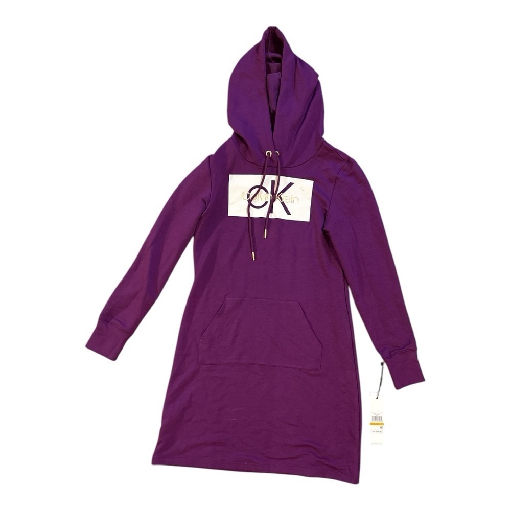 CALVIN KLEIN Purple Hoodie Dress